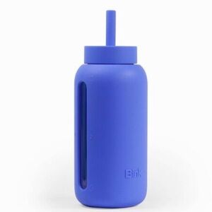 Bink Blue Glass Silicone Straw Cup